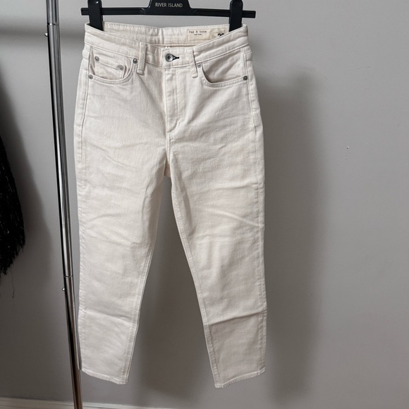 NWT RAG & BONE Nina High Rise Ankle Cigarette Ecru Jeans in 26 size - Picture 4 of 17